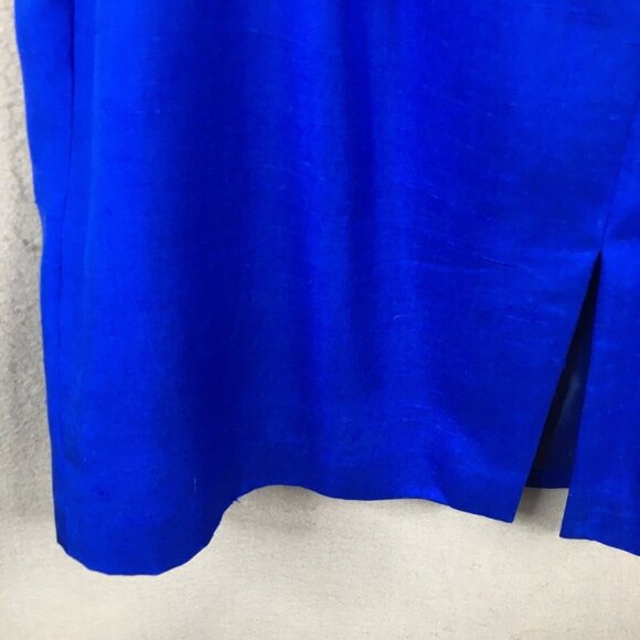 Shomi by Miller Shor Skirt Set Womens 20 Plus Size Blue 100% Silk Office Vintage - Picture 13 of 16